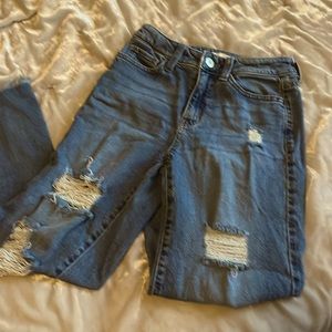 Distressed Straight Jeans